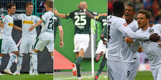 Dreimal Jubel: Gladbach, Wolfsburg und Frankfurt fuhren Auftaktsiege ein.